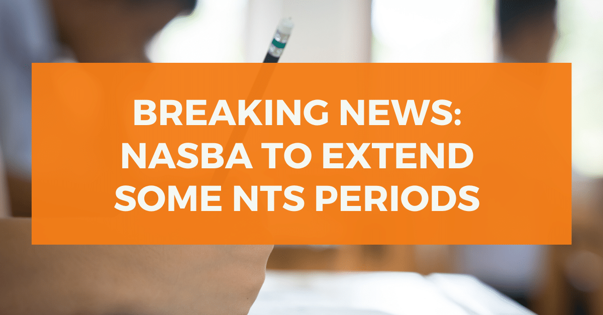 NASBA recommends Notice to Schedule extensions for CPA Exam