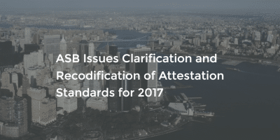 ASB issues Clarification and Recodification of Attestation Standards for 2017
